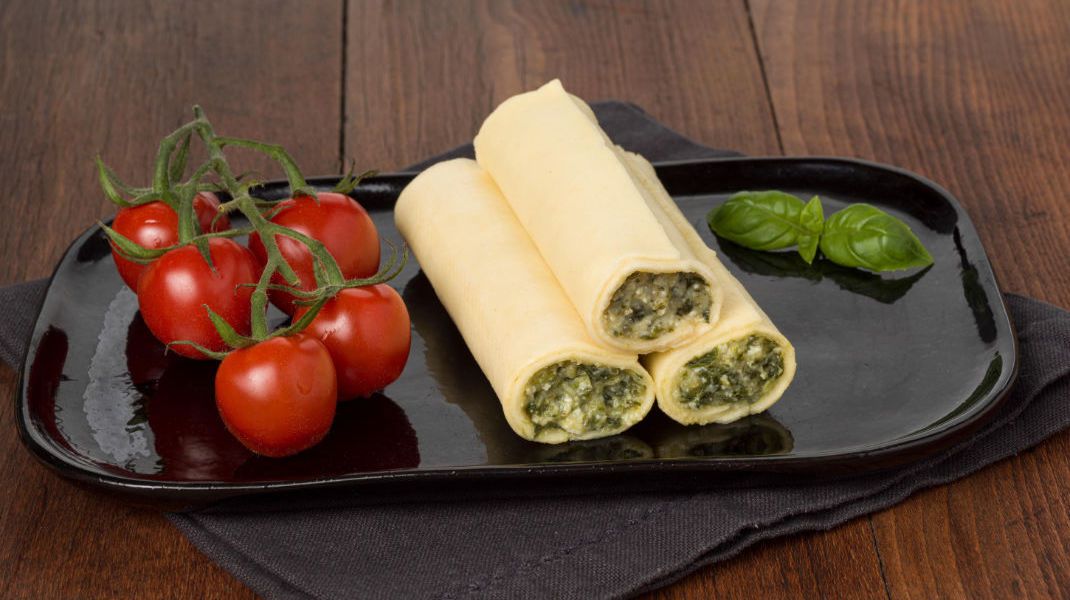 Vegetarische Cannellonie mit Ricotta- Spinatfüllung
